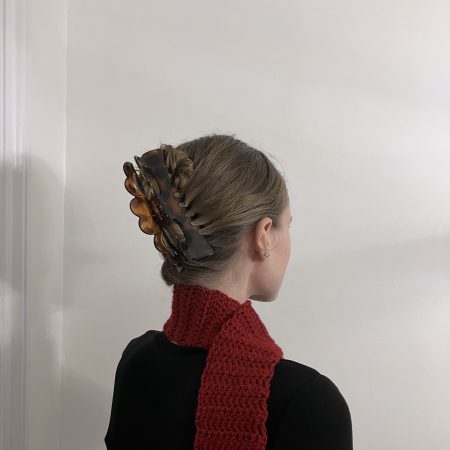 Hand-Crocheted Burgundy Skinny Scarf | Minimalist Fall Fashion | Soft and Stylish Handmade Accessory