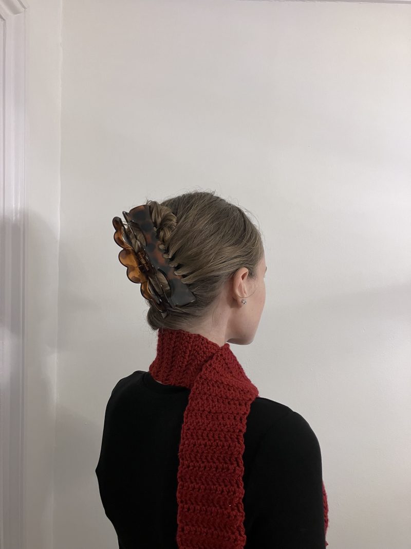Hand-Crocheted Burgundy Skinny Scarf | Minimalist Fall Fashion | Soft and Stylish Handmade Accessory