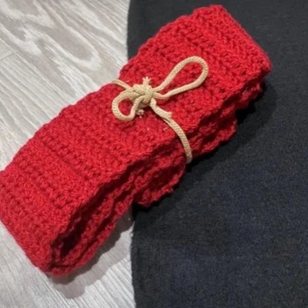 Hand-Crocheted Burgundy Skinny Scarf | Minimalist Fall Fashion | Soft and Stylish Handmade Accessory