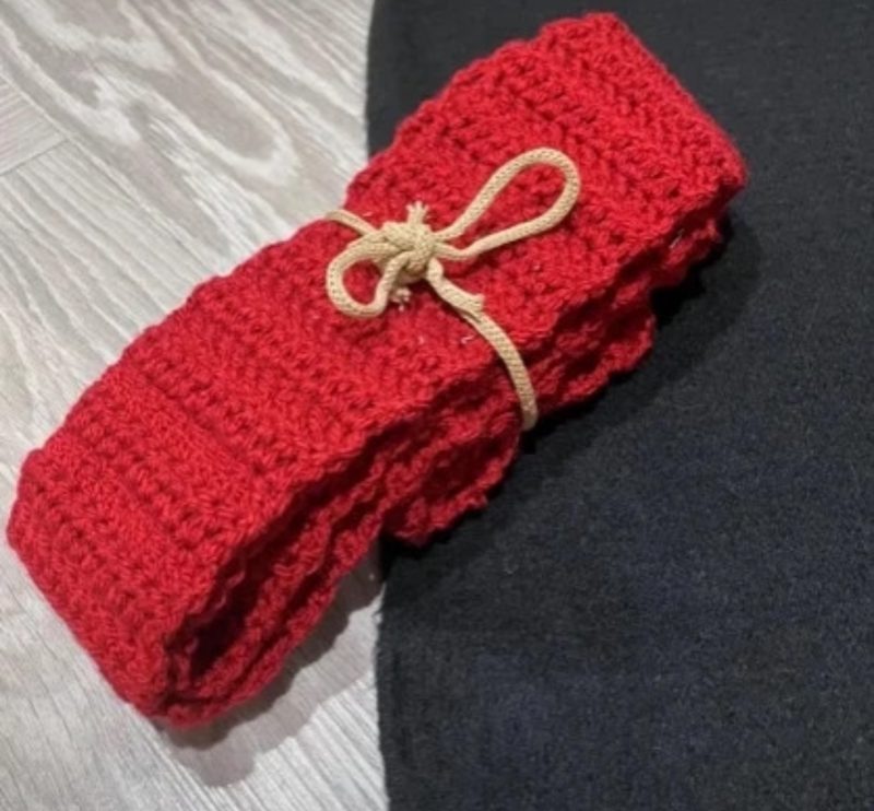 Hand-Crocheted Burgundy Skinny Scarf | Minimalist Fall Fashion | Soft and Stylish Handmade Accessory