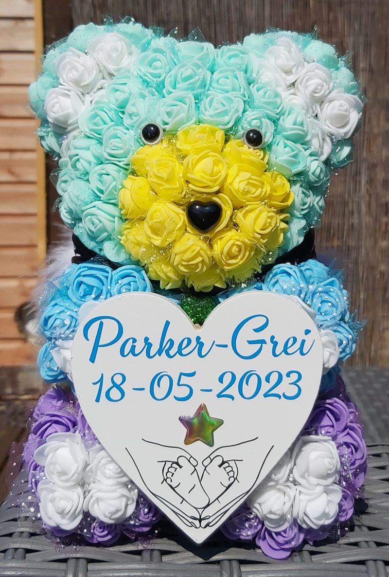Personalised Angel memorial Rose bears| Angel keepsake bears |personalised gifts