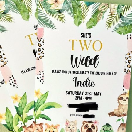 Two Wild Birthday Invitations