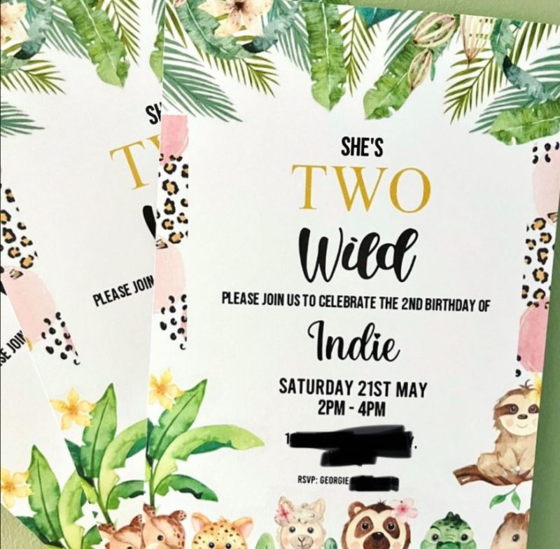 Two Wild Birthday Invitations