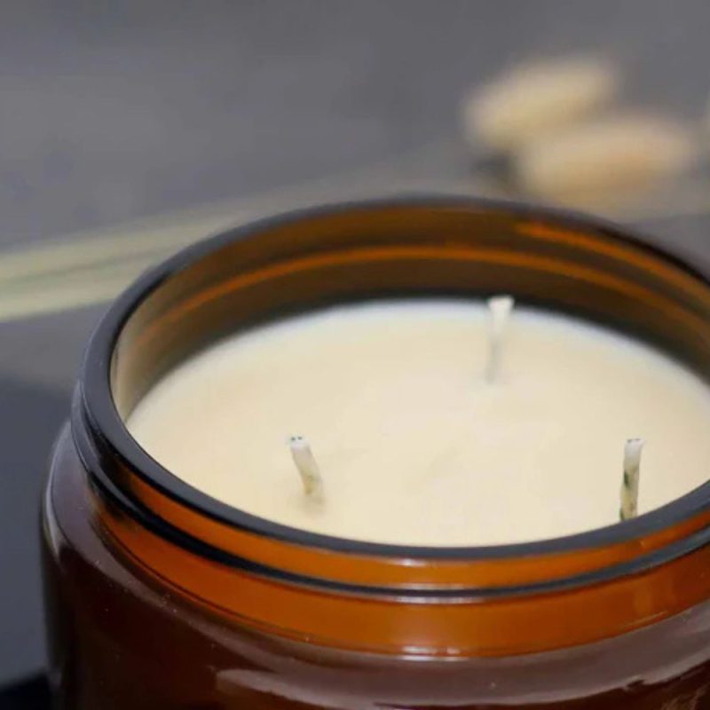 Artwork Soy Candle In Amber Glass Jar