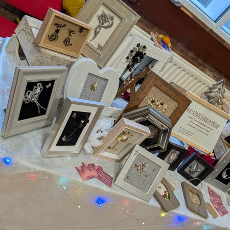 Unique pictures made from pre loved jewellery and treasures.