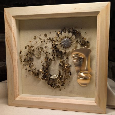 Wooden shadow box with unique handcrafted design