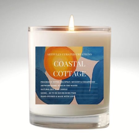 Artwork Soy Candle In Clear Glass Jar