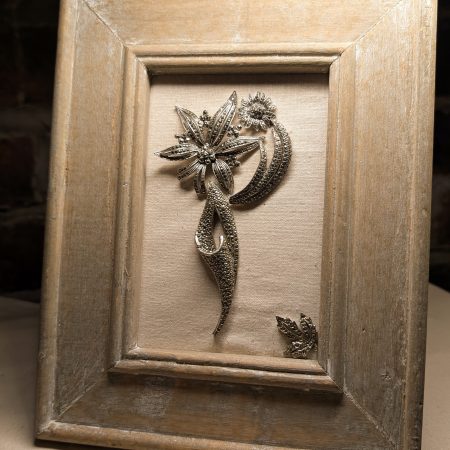 Rustic wooden frame with Marcasite spray