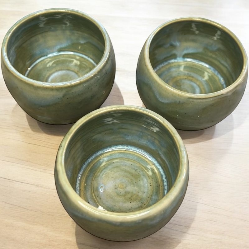 Hand crafted Stoneware Ramekins - LIGHT GREEN (Spanish Moss Glaze)