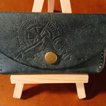 Leather purse, coins,cards and folding cash. Badalassi Carlo leather in green.