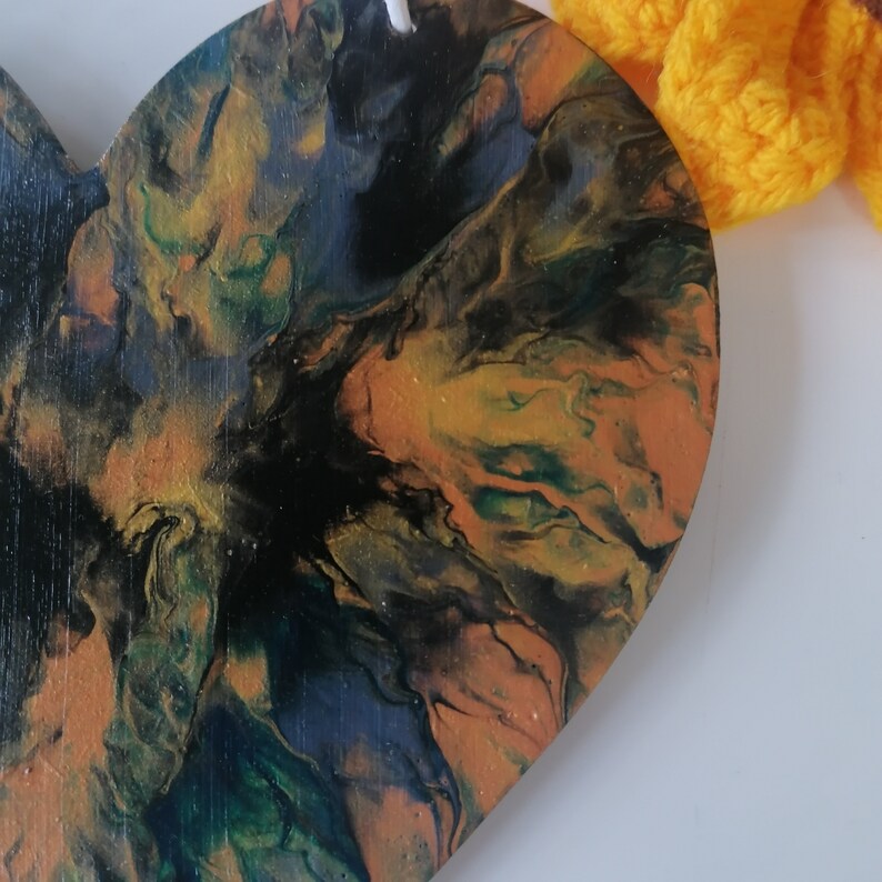 Steampunk Decorative Wooden Heart | Hand Painted | Good size 15cm