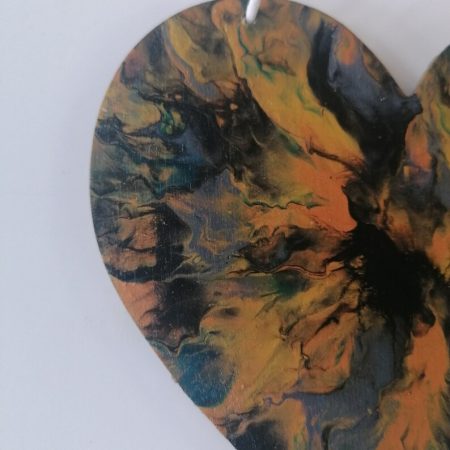 Steampunk Decorative Wooden Heart | Hand Painted | Good size 15cm