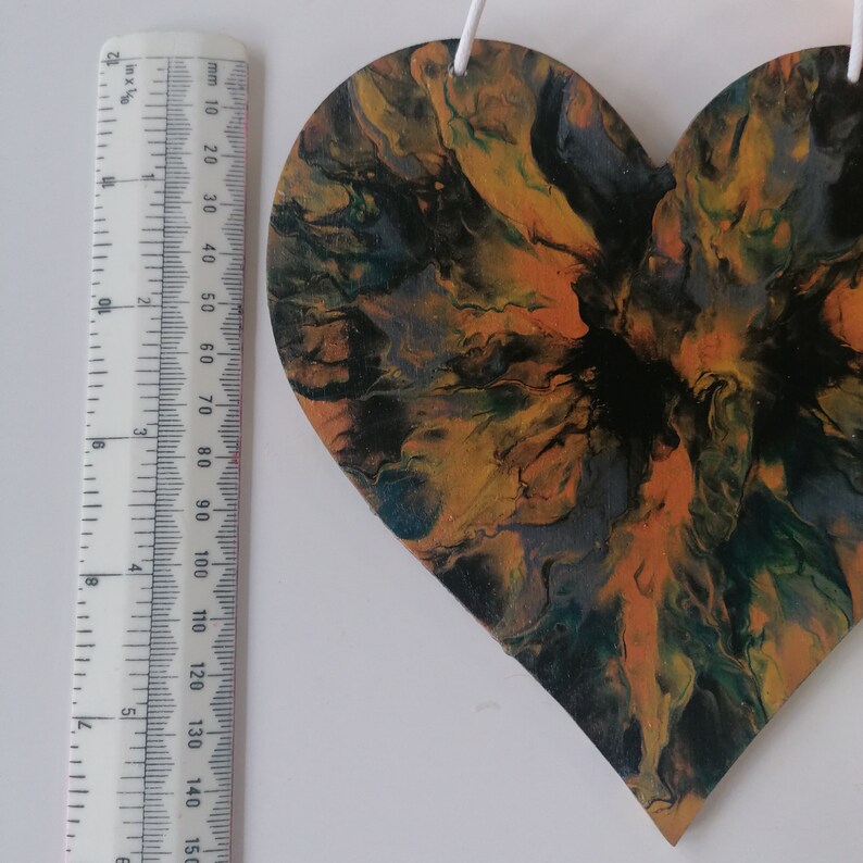 Steampunk Decorative Wooden Heart | Hand Painted | Good size 15cm
