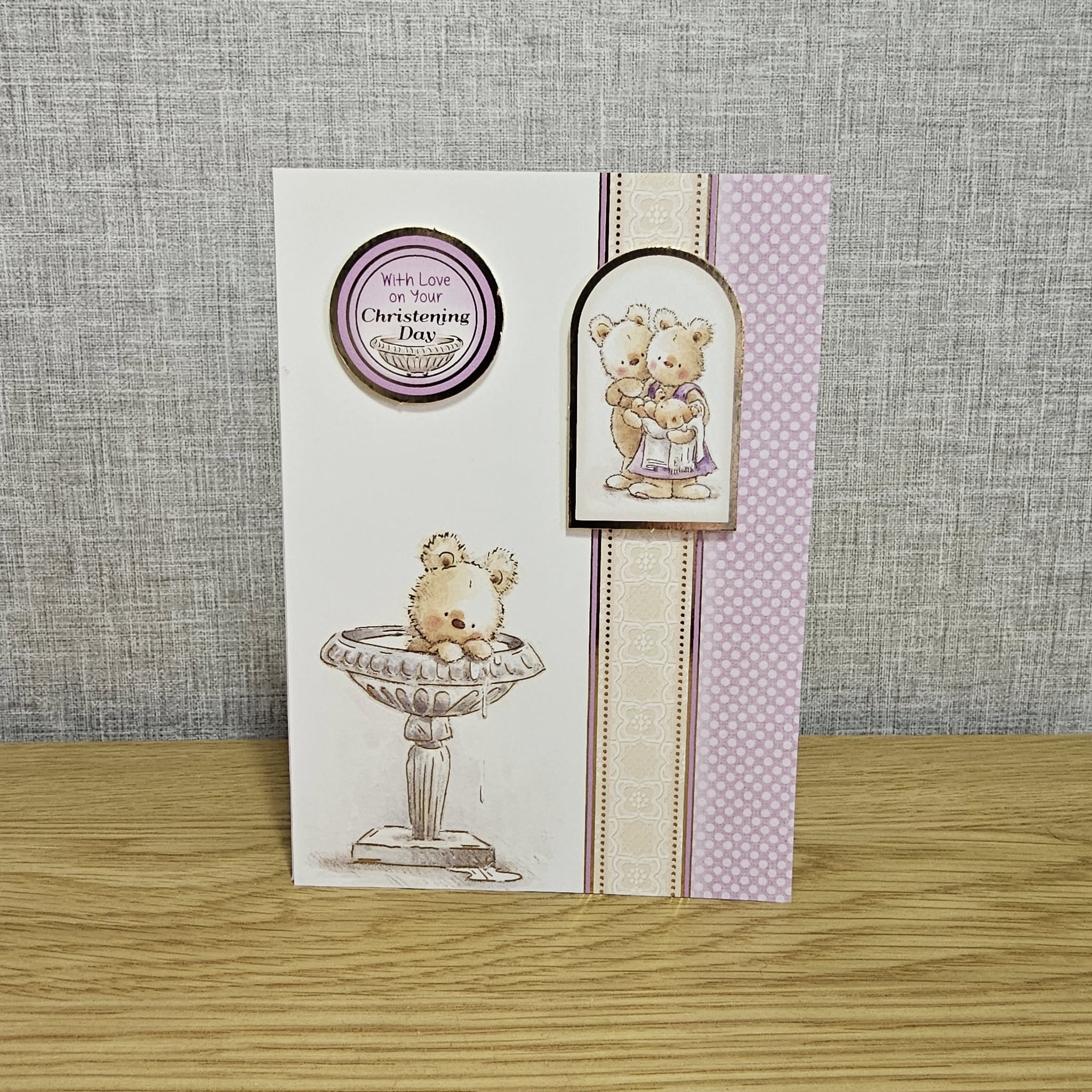 Handmade greetings card - Christening Card - With Love