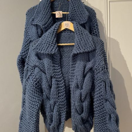 Chunky knit wool cardigan