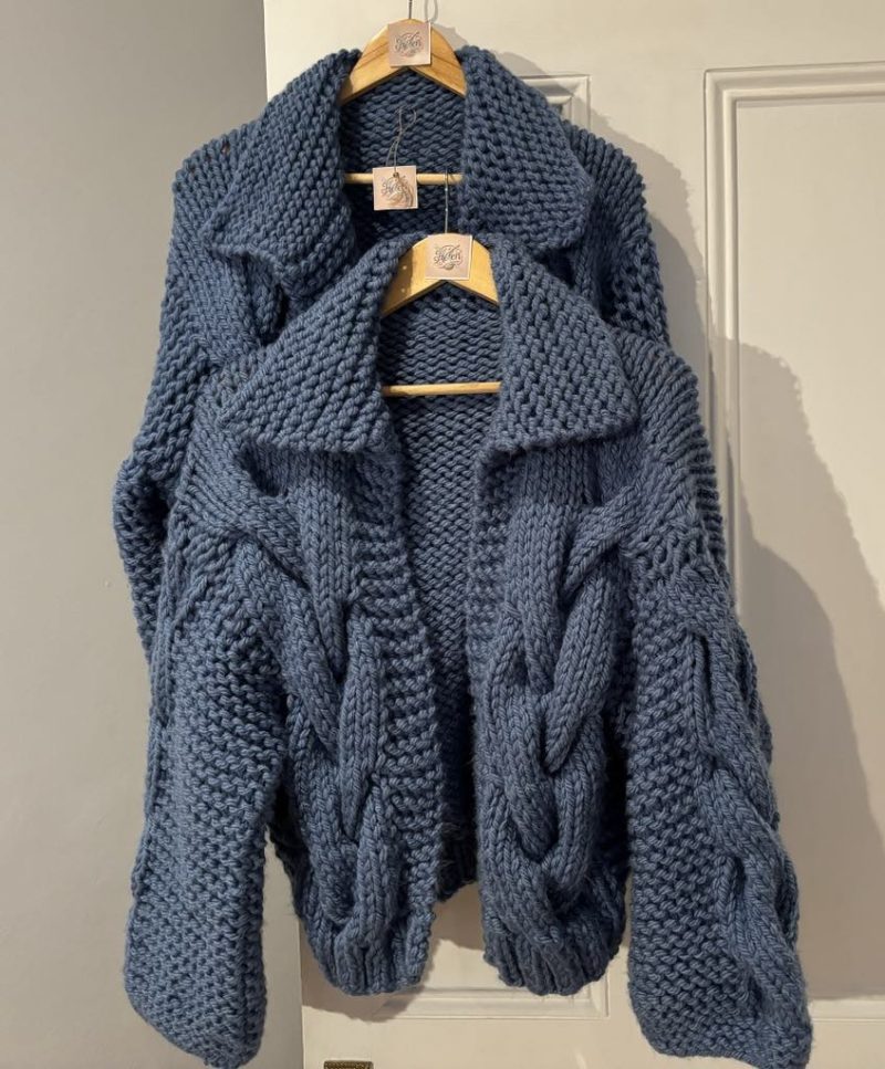 Chunky knit wool cardigan