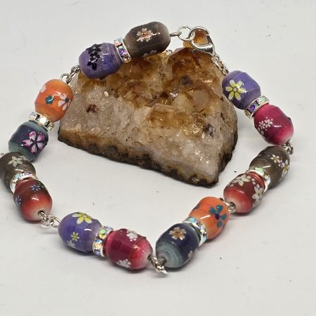 Rainbow Paper Bead Bracelet