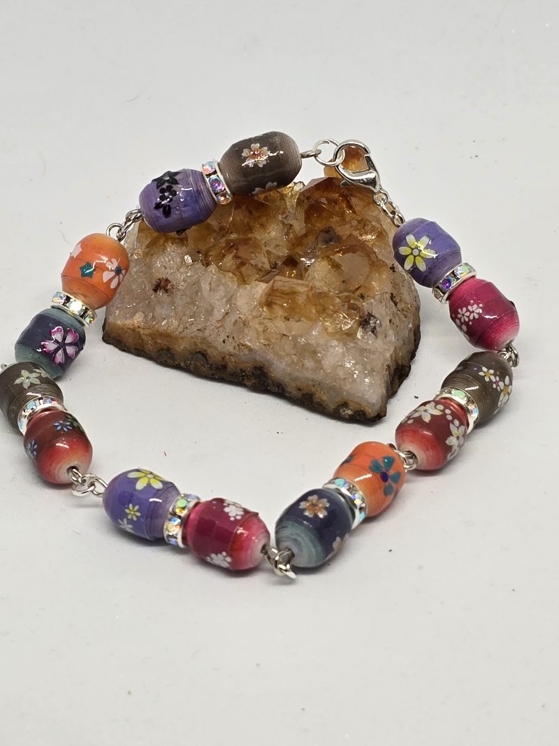 Rainbow Paper Bead Bracelet