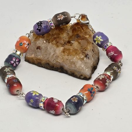 Rainbow Paper Bead Bracelet - Image 2
