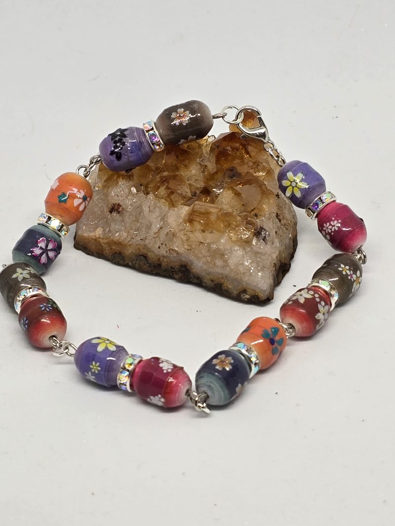 Rainbow Paper Bead Bracelet