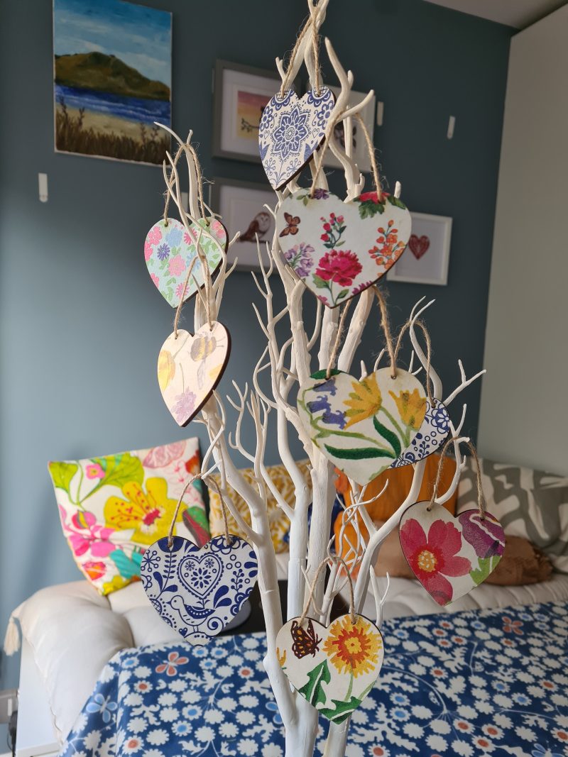 Choose 3 decoupage hanging decorations great value