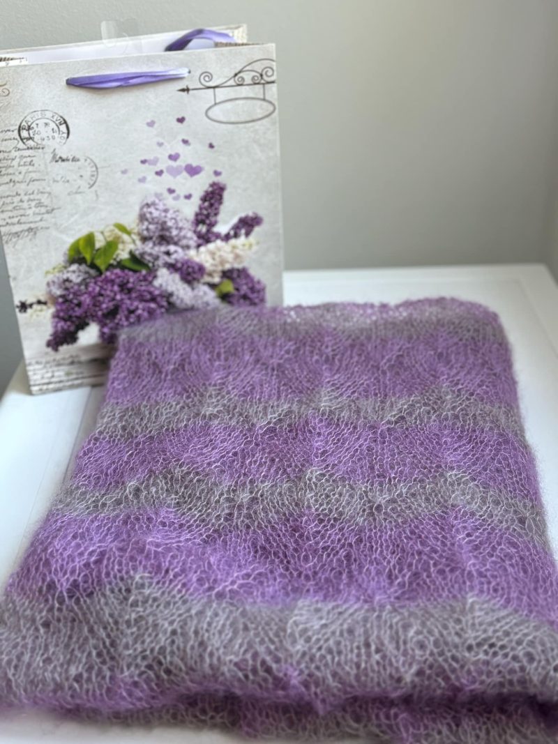 Shawl made of soft delicate mohair