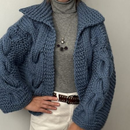 Chunky knit wool cardigan