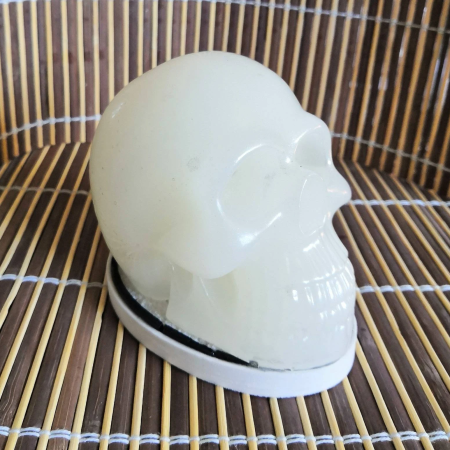 Crystal Skull - Radiant Opal - resin cast | miniature human skull | colour-change LED