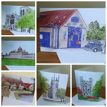 Yorkshire Landscape Pack of 6 Greetings Cards from original watercolours.