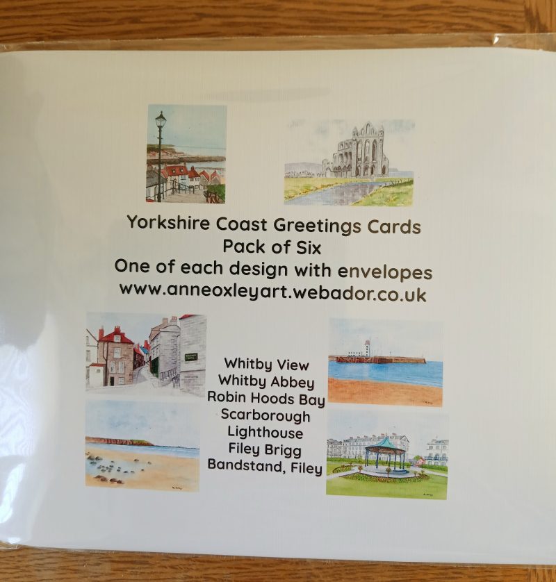 Yorkshire Coast Pack of 6 Greetings Cards from original watercolours.