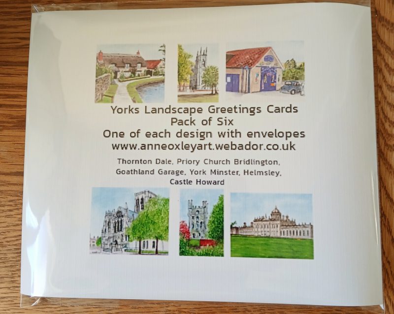 Yorkshire Landscape Pack of 6 Greetings Cards from original watercolours.
