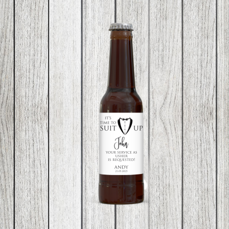 Groom label & Will You Be My Usher/Best Man/Groomsman Wedding Beer Bottle Label - Image 6