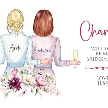 Mini Will You Be My Bridesmaid/Maid of Honour/Matron of Honour Mini Champagne Bottle Label - Image 6