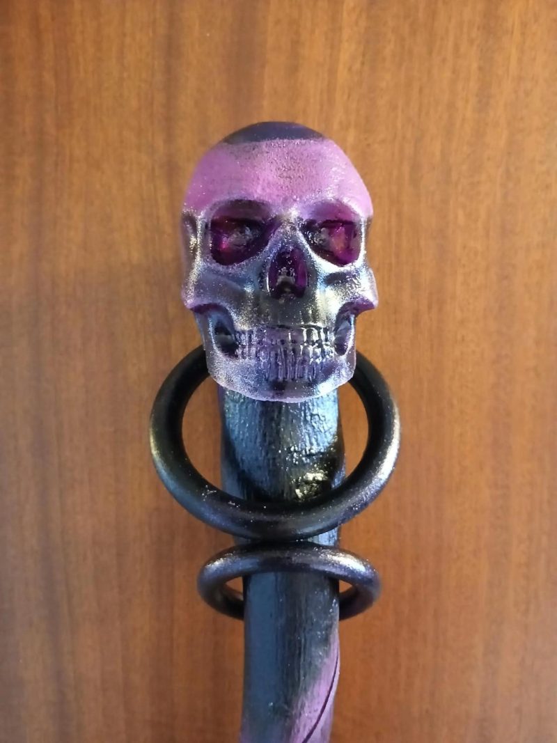 Sceptre of Shadows - amethyst and ebony effect walking stick | skull | glow, UV | LARP, Cosplay, the