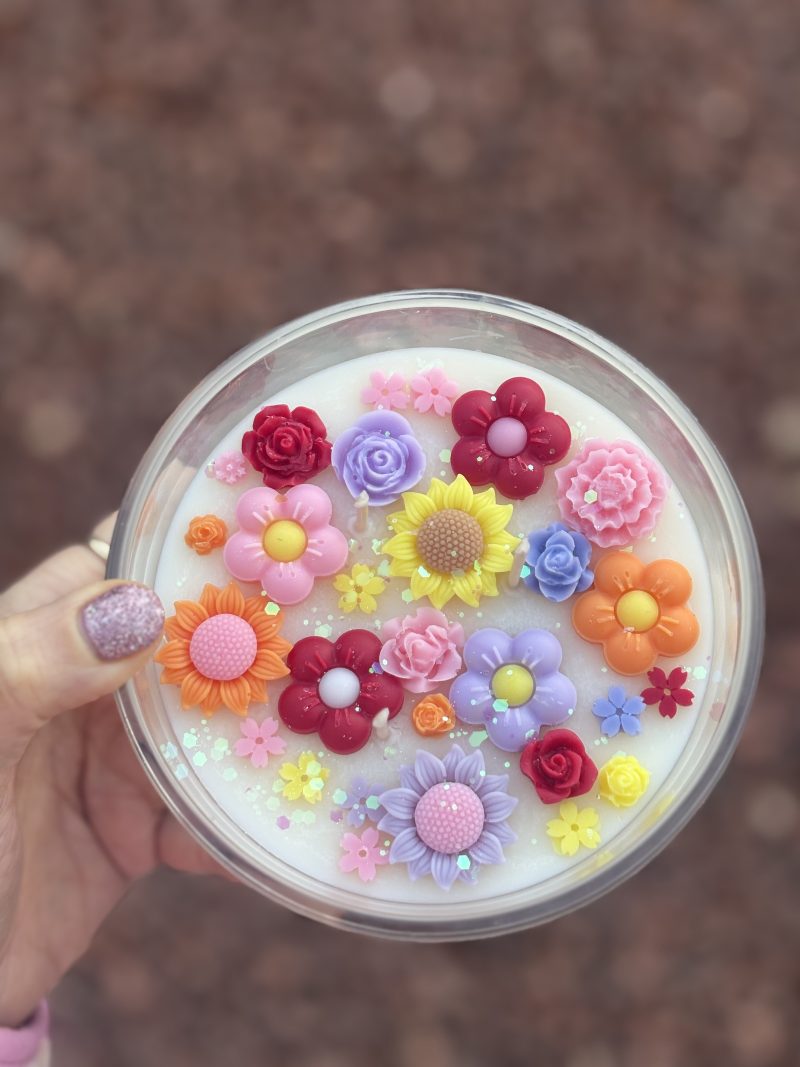 Floral Candle in Large Jar