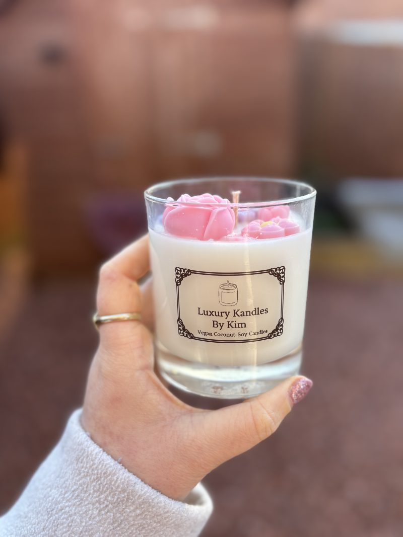 Floral Candle in Medium Jar