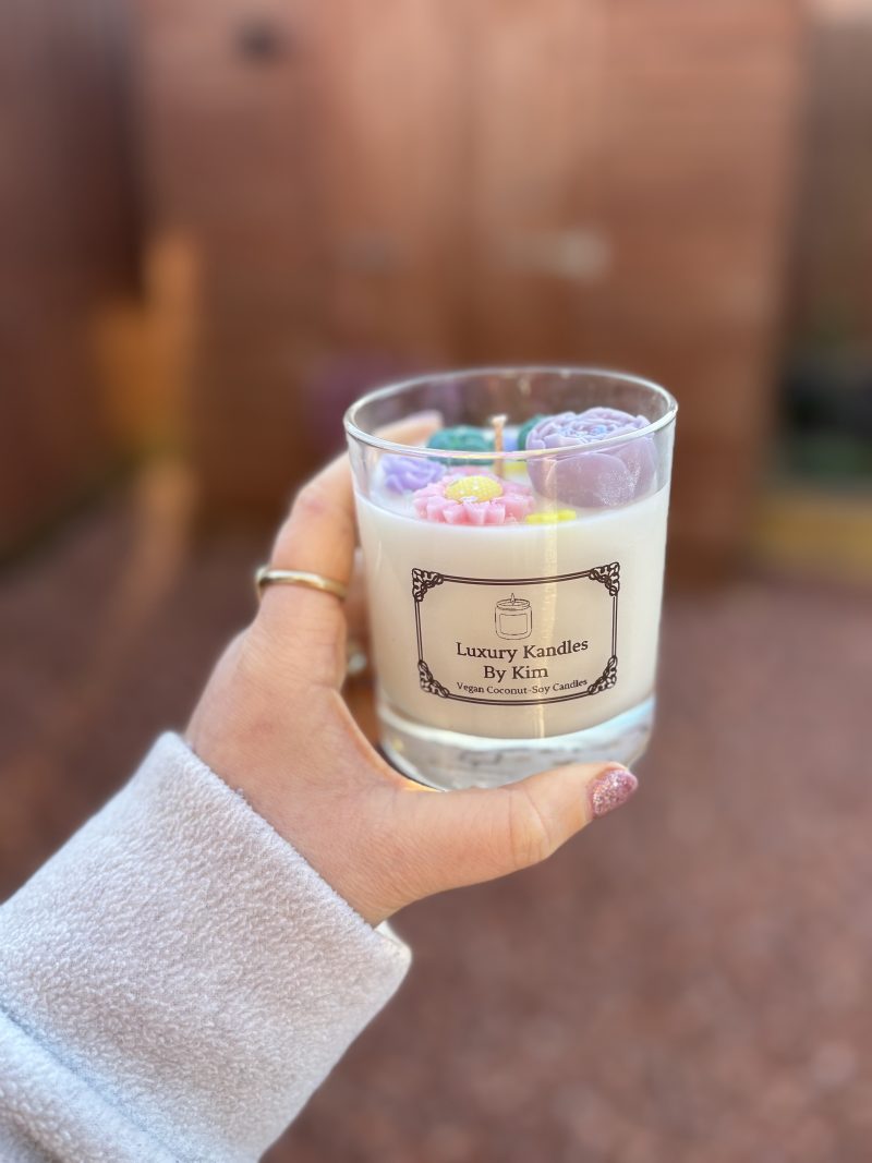 Floral Candle in Medium Jar