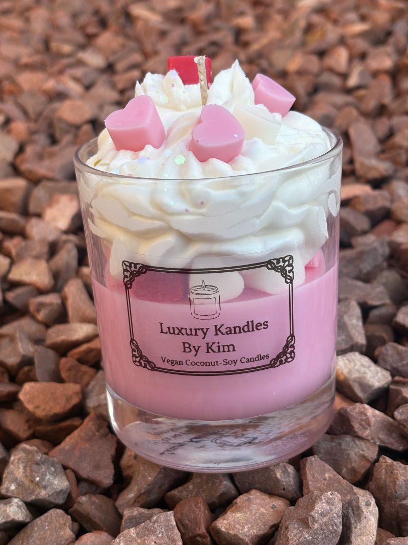 Whipped Heart Valentines Candle