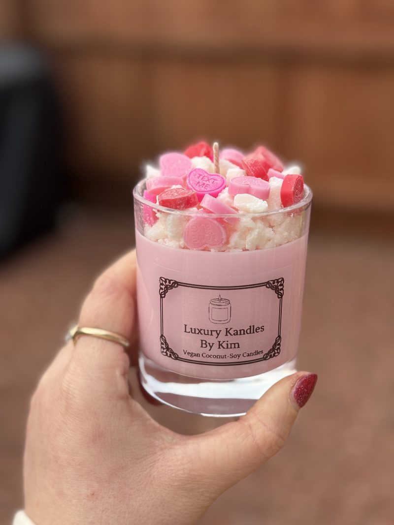 Love Heart Valentines Day Crumble Candle