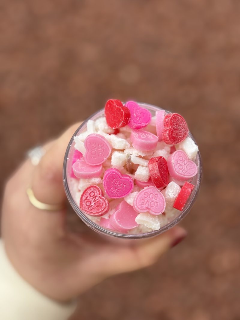 Love Heart Valentines Day Crumble Candle