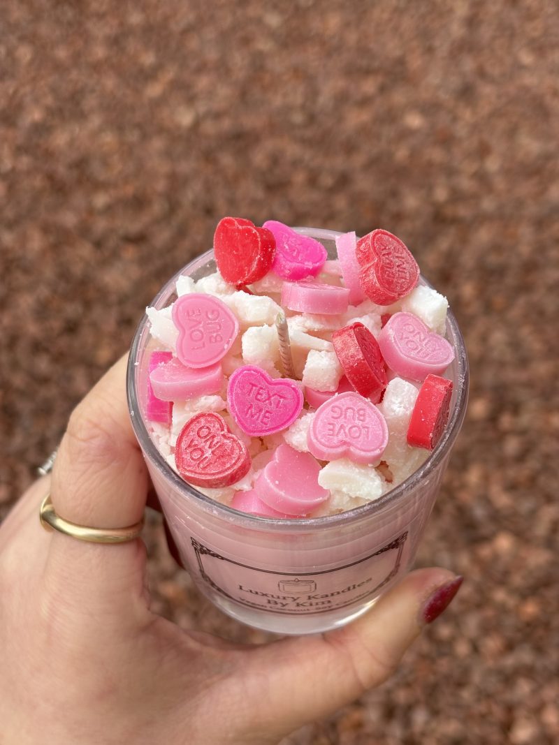 Love Heart Valentines Day Crumble Candle