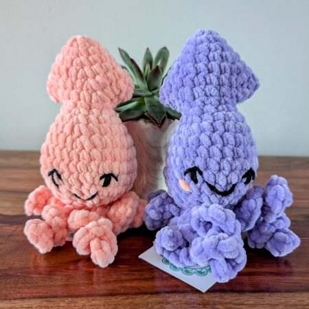 Squishy Squid Crochet Soft Toy, Available in Multiple Colours, Handmade Crochet Plushie