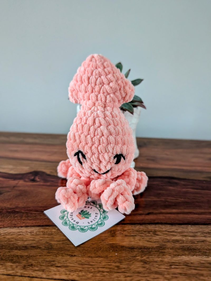 Squishy Squid Crochet Soft Toy, Available in Multiple Colours, Handmade Crochet Plushie