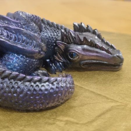 Resin ornamental Serpent black and purple blue dragon 'Gothica'