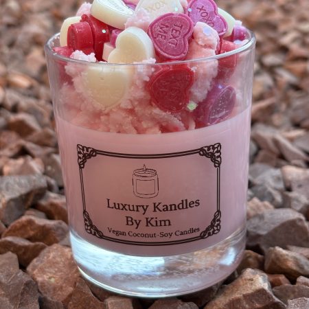 Love Heart Valentines Day Crumble Candle