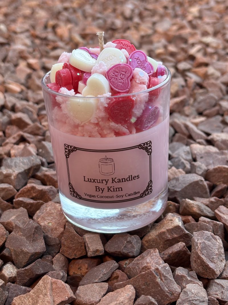 Love Heart Valentines Day Crumble Candle