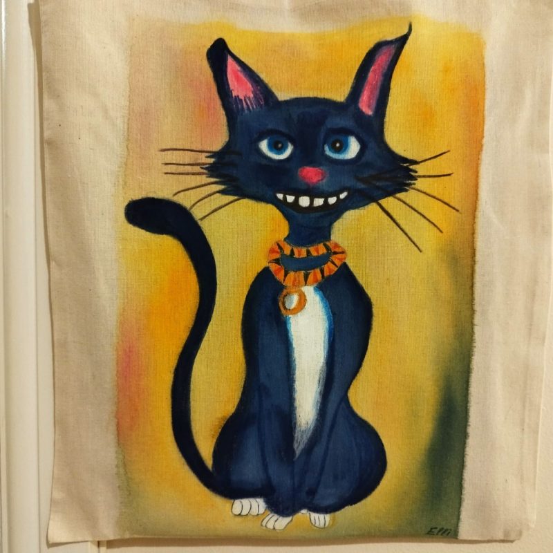 Naughty Cat | Hand-painted Canvas Tote Bag