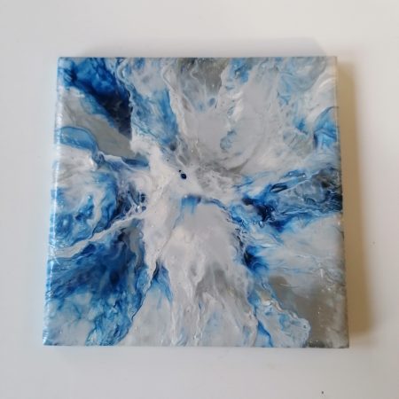 Navy Blue Coasters Hand Painted