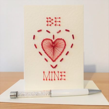 Be Mine Handmade Beaded Valentines Day Card