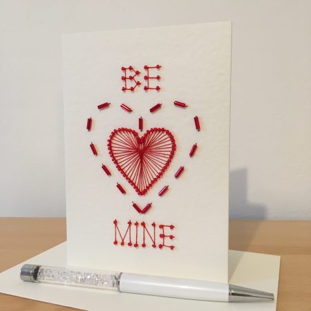 Be Mine Handmade Beaded Valentines Day Card